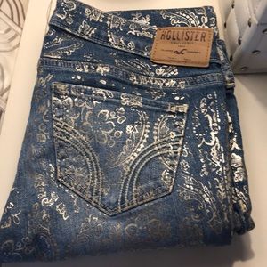 Hollister gold embellished jeans